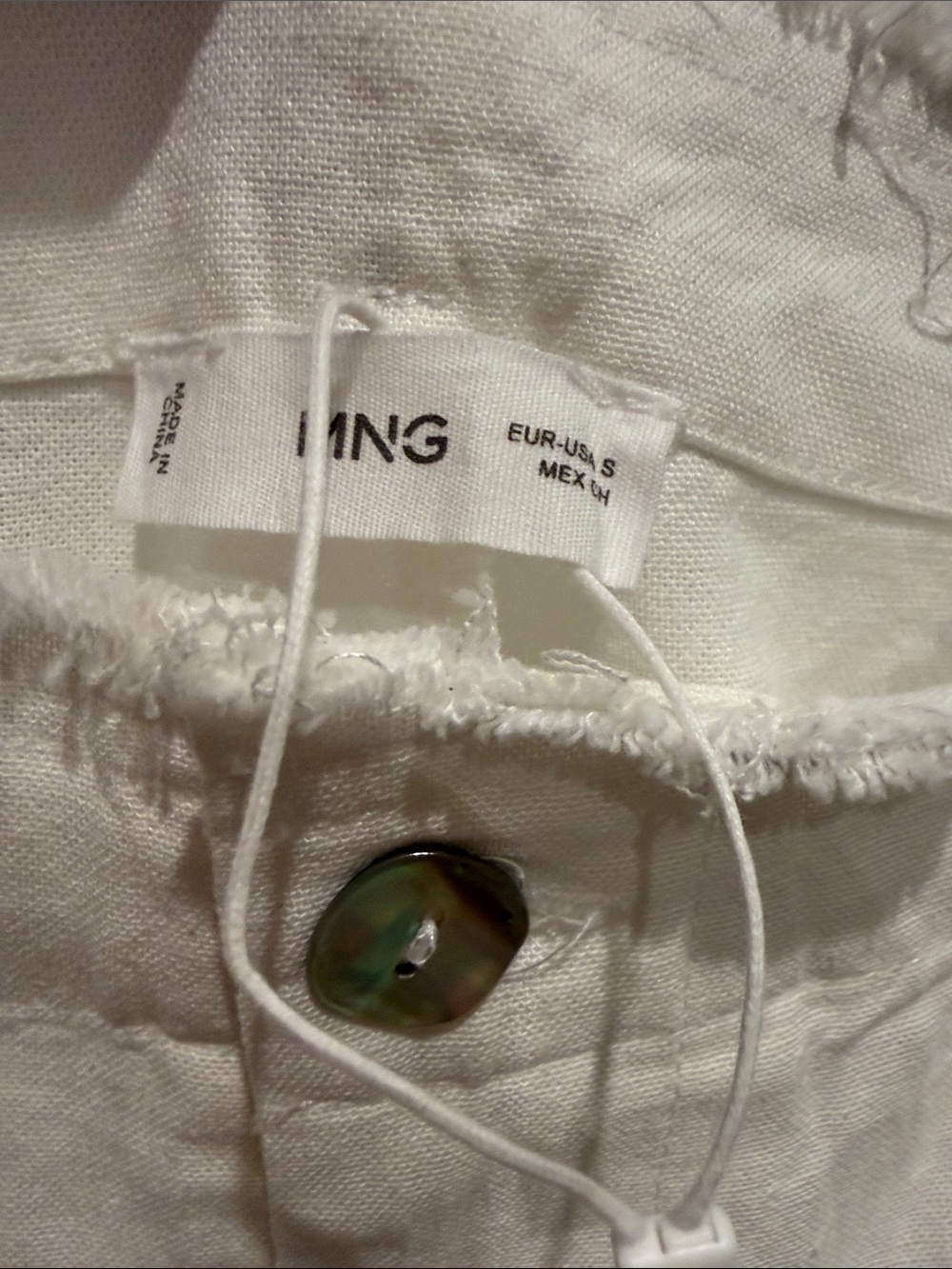 Mango ivory/White Linen-Blend pants small - Picture 4 of 7